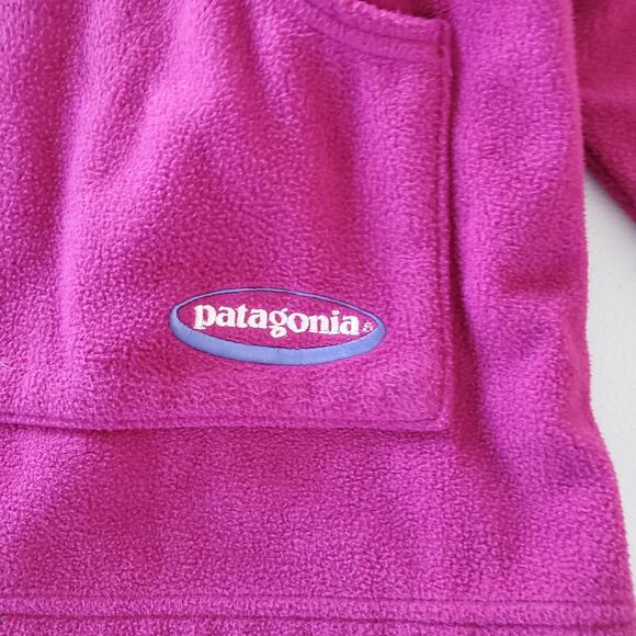 Vintage Patagonia Pullover Womens Medium Fleece Hooded Half Zip Retro 90s USA - Picture 4 of 9